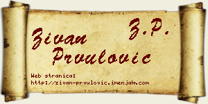 Živan Prvulović vizit kartica